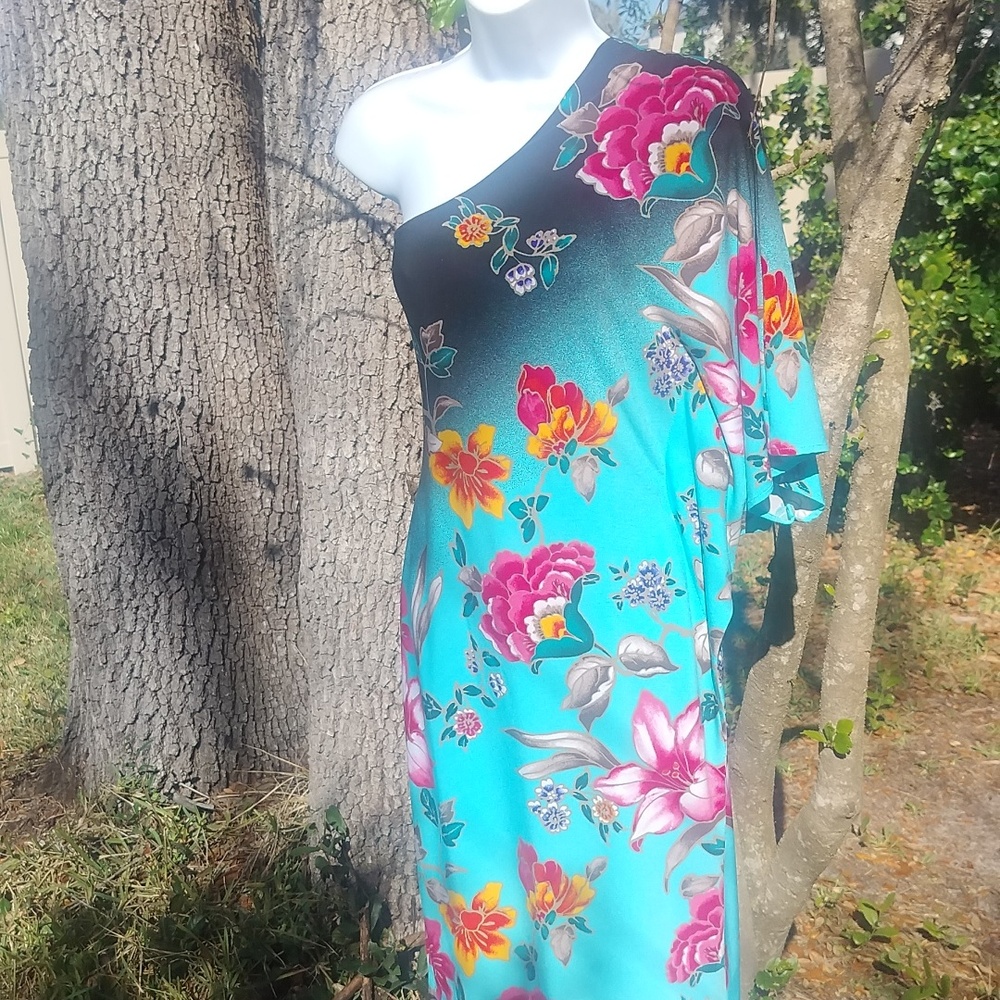 Cache Beautiful Off The Shoulder Exotic Print Dress Medium
